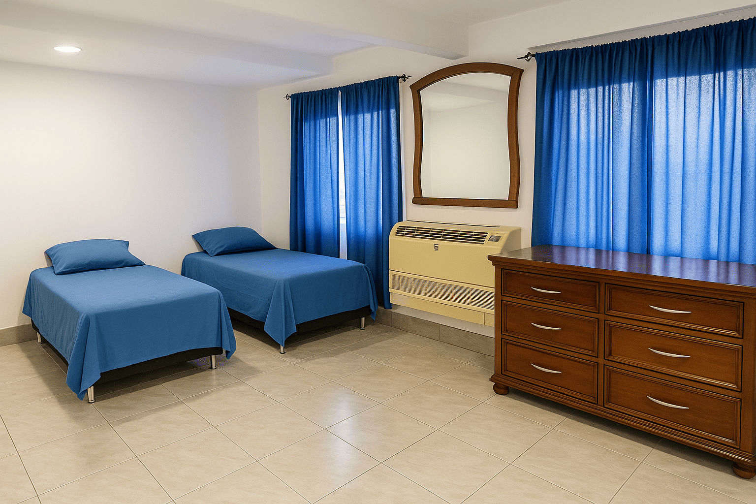 Habitación compartida luminosa